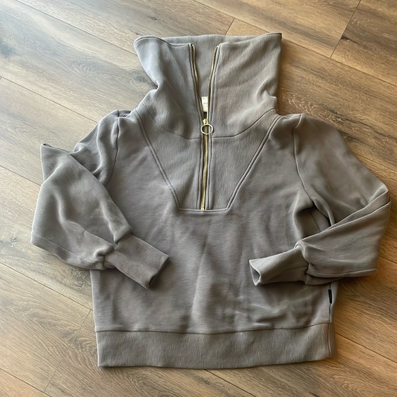 VARLEY Vine Ottoman Half Zip Pullover in Charcoal- LG - Picture 3 of 6